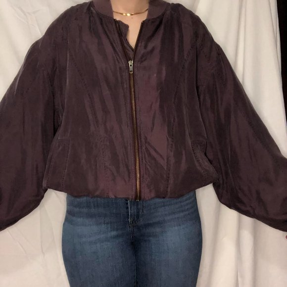 Purple Vintage Bomber Jacket - Picture 2 of 4